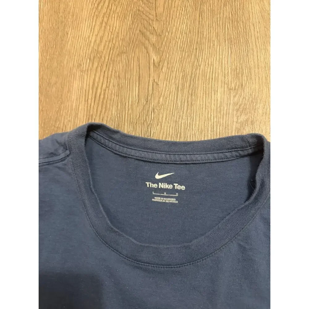 Nike Air T Shirt Mens Large Blue Graphic Swoosh Logo Short Sleeve Casual Tee
